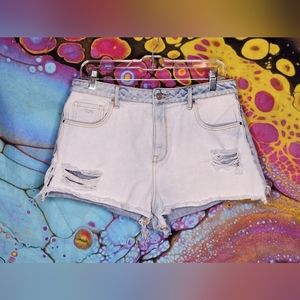 Pacsun Colorblock High Rise Jean Shorts